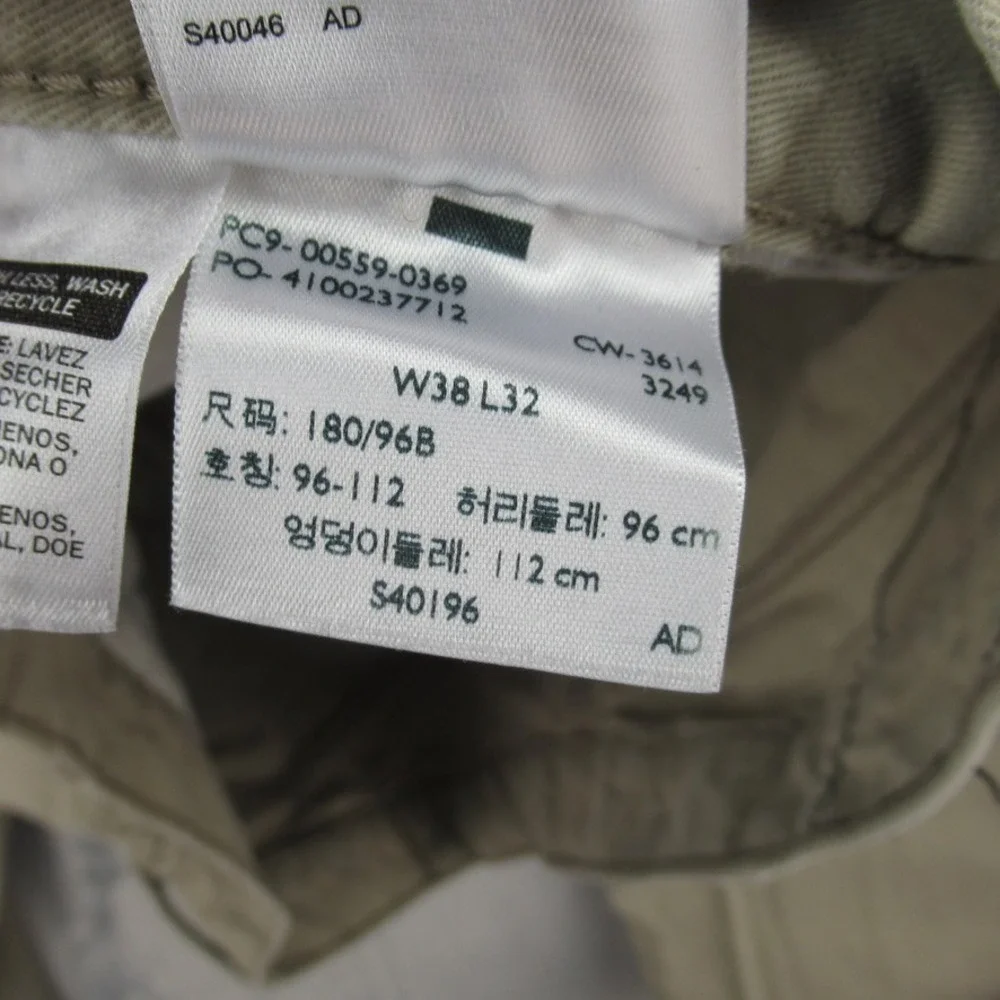 Levis 559 Relaxed Straight Khaki Pants Mens 38x32 Tan Cotton Chino 00559-0369